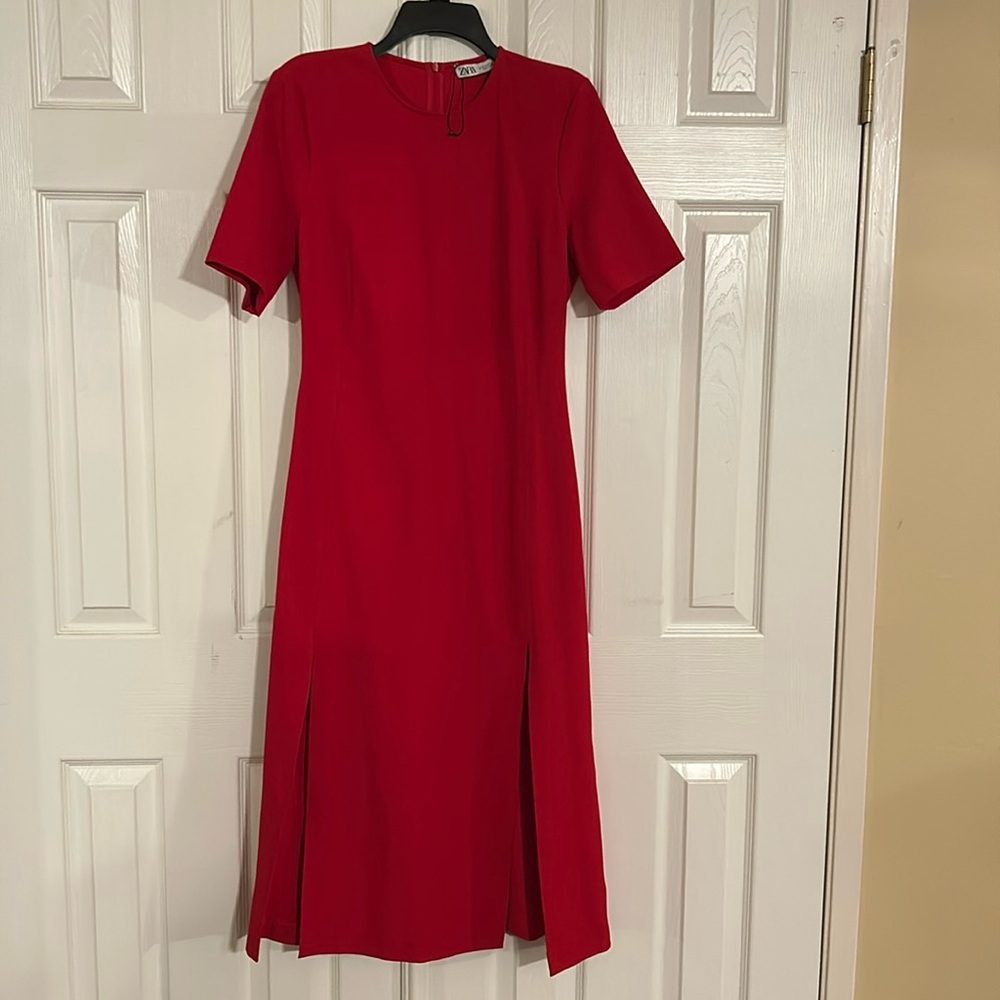 Zara midi red dress